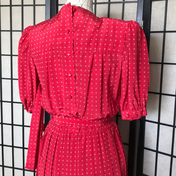 Vintage Silk Colorful Bright Retro Rockabilly Coastal Western overlay pleated - Picture 8 of 15